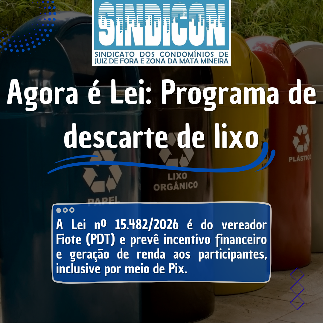 Juiz de Fora promulga lei que autoriza programa de incentivo ao descarte de materiais recicláveis
